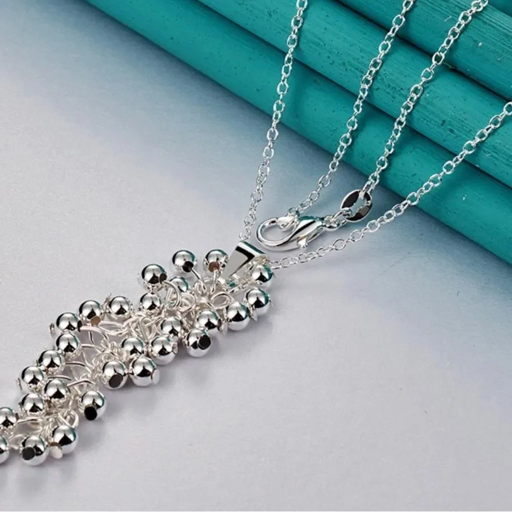 925 STERLING‎ SILVER GRAPE BEAD NECKLACE